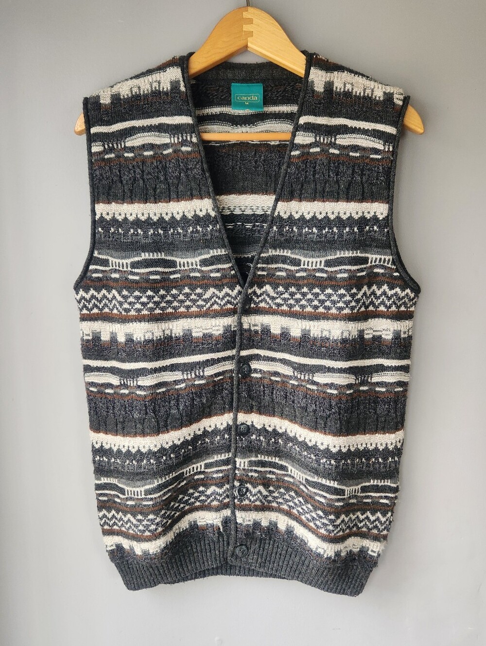 Vintage Canda Wool Blend Knit Sweater Vest